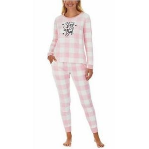 Jane and Bleecker Ladies' Fleece Pajama Set (Pink, Large)